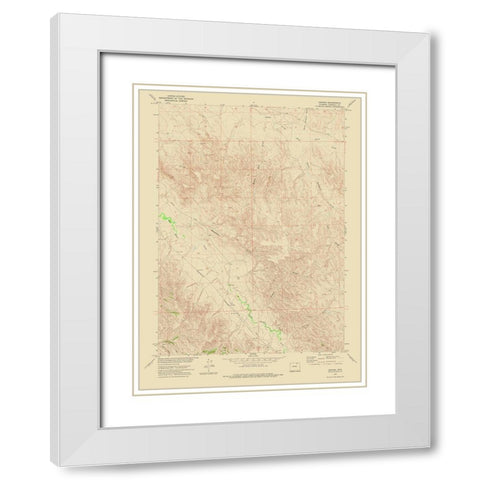 Croton Wyoming Quad - USGS 1972 White Modern Wood Framed Art Print with Double Matting by USGS