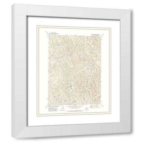 Coyer Reservoir Wyoming Quad - USGS 1972 White Modern Wood Framed Art Print with Double Matting by USGS