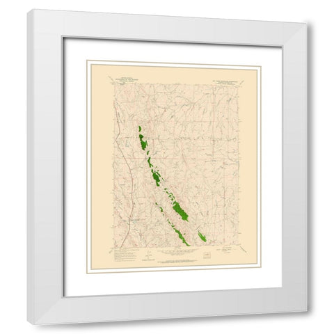 Dry Creek Reservoir Wyoming Quad - USGS 1961 White Modern Wood Framed Art Print with Double Matting by USGS