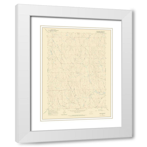 Elaine Draw Wyoming Quad - USGS 1961 White Modern Wood Framed Art Print with Double Matting by USGS