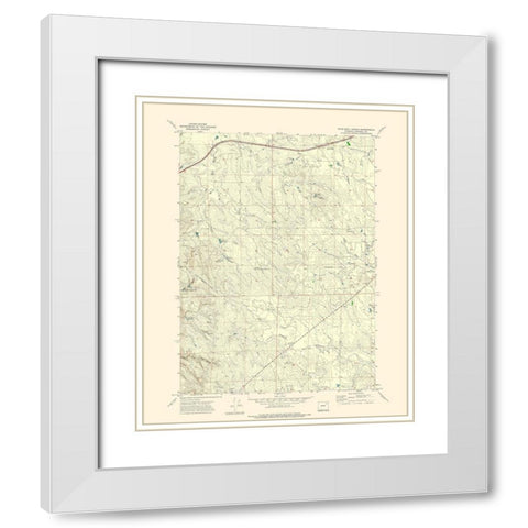 Four Bar Ranch Wyoming Quad - USGS 1971 White Modern Wood Framed Art Print with Double Matting by USGS