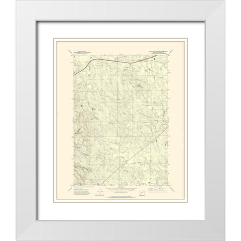 Four Bar Ranch Wyoming Quad - USGS 1971 White Modern Wood Framed Art Print with Double Matting by USGS