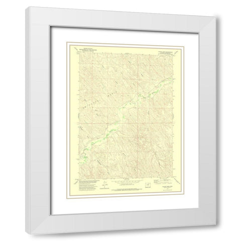 Floate Draw Wyoming Quad - USGS 1972 White Modern Wood Framed Art Print with Double Matting by USGS