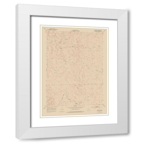 Fats Draw Wyoming Quad - USGS 1953 White Modern Wood Framed Art Print with Double Matting by USGS