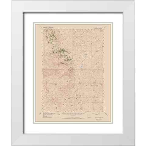 Fifty Five Ranch Wyoming Quad - USGS 1959 White Modern Wood Framed Art Print with Double Matting by USGS