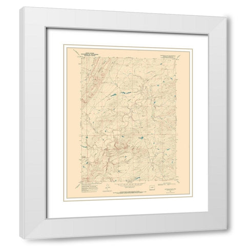 Fiftymile Flat Wyoming Quad - USGS 1968 White Modern Wood Framed Art Print with Double Matting by USGS