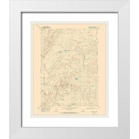 Fiftymile Flat Wyoming Quad - USGS 1968 White Modern Wood Framed Art Print with Double Matting by USGS
