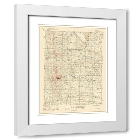 Fort Hill Wyoming Quad - USGS 1947 White Modern Wood Framed Art Print with Double Matting by USGS