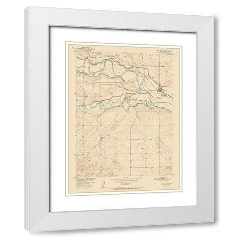 Fort Laramie Wyoming Quad - USGS 1952 White Modern Wood Framed Art Print with Double Matting by USGS