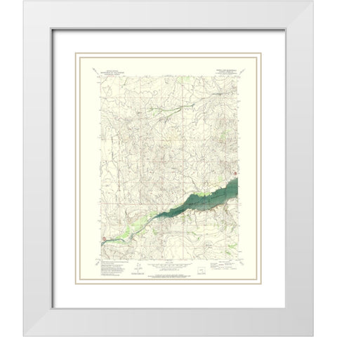 Ferris Lake Wyoming Quad - USGS 1971 White Modern Wood Framed Art Print with Double Matting by USGS