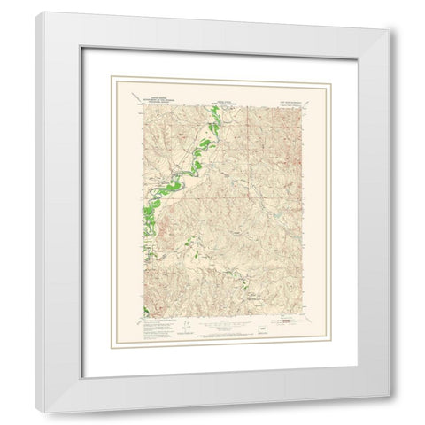 Fort Reno Wyoming Quad - USGS 1953 White Modern Wood Framed Art Print with Double Matting by USGS