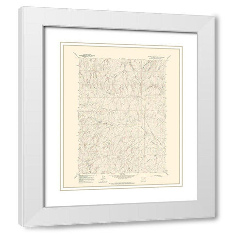 Fourmile Reservoir Wyoming Quad - USGS 1961 White Modern Wood Framed Art Print with Double Matting by USGS