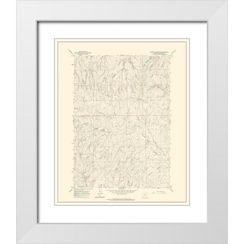 Fourmile Reservoir Wyoming Quad - USGS 1961 White Modern Wood Framed Art Print with Double Matting by USGS