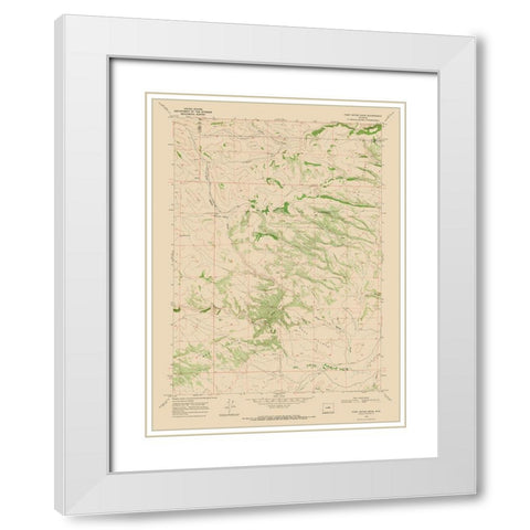 First Water Draw Wyoming Quad - USGS 1968 White Modern Wood Framed Art Print with Double Matting by USGS