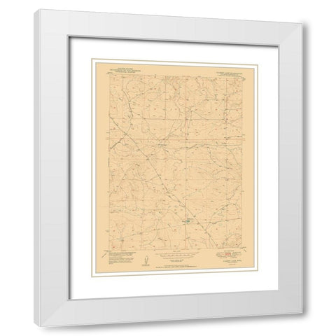 Gilbert Lake Wyoming Quad - USGS 1950 White Modern Wood Framed Art Print with Double Matting by USGS