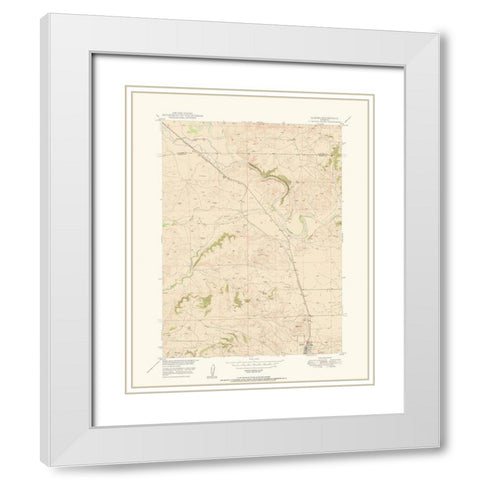 Glendo Wyoming Quad - USGS 1949 White Modern Wood Framed Art Print with Double Matting by USGS