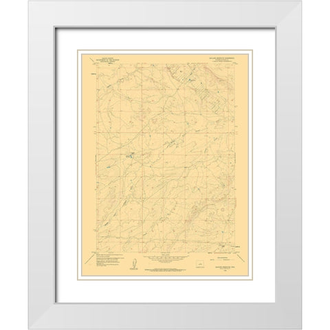 Gaylord Reservoir Wyoming Quad - USGS 1959 White Modern Wood Framed Art Print with Double Matting by USGS