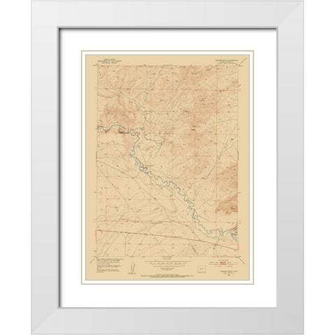 Graham Ranch Wyoming Quad - USGS 1951 White Modern Wood Framed Art Print with Double Matting by USGS