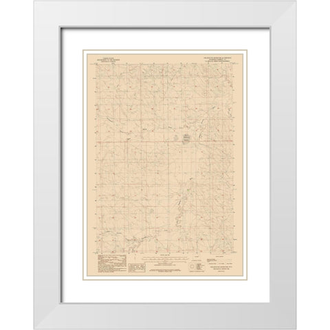 Greasewood Reservoir Wyoming Quad - USGS 1984 White Modern Wood Framed Art Print with Double Matting by USGS