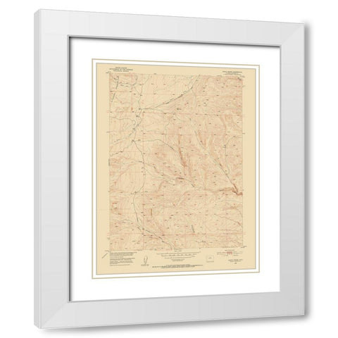 Grave Spring Wyoming Quad - USGS 1952 White Modern Wood Framed Art Print with Double Matting by USGS