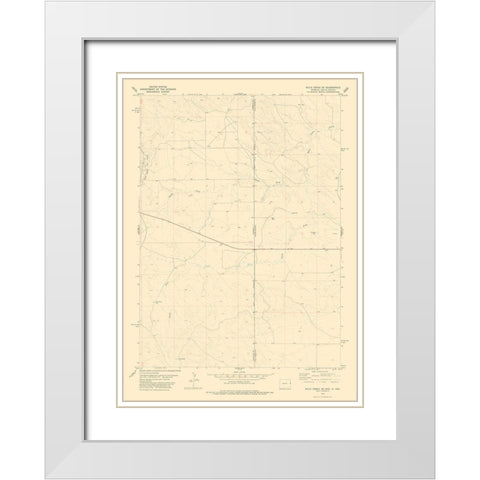 Mule Creek Wyoming Quad - USGS 1978 White Modern Wood Framed Art Print with Double Matting by USGS