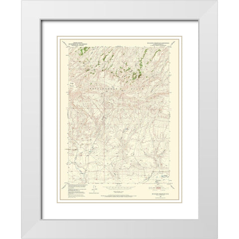 Mc Cleary Reservoir Wyoming Quad - USGS 1951 White Modern Wood Framed Art Print with Double Matting by USGS