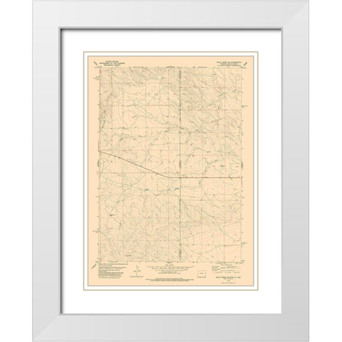 Mule Creek Wyoming Quad - USGS 1978 White Modern Wood Framed Art Print with Double Matting by USGS