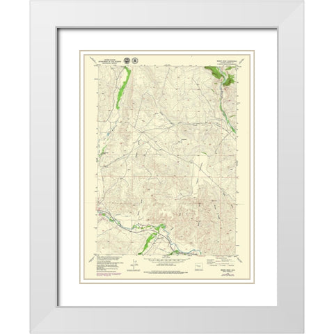 Mason Draw Wyoming Quad - USGS 1956 White Modern Wood Framed Art Print with Double Matting by USGS