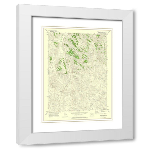 Moyer Springs Wyoming Quad - USGS 1971 White Modern Wood Framed Art Print with Double Matting by USGS