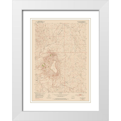 North Butte Wyoming Quad - USGS 1953 White Modern Wood Framed Art Print with Double Matting by USGS