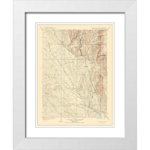 Newcastle Wyoming Quad - USGS 1901 White Modern Wood Framed Art Print with Double Matting by USGS