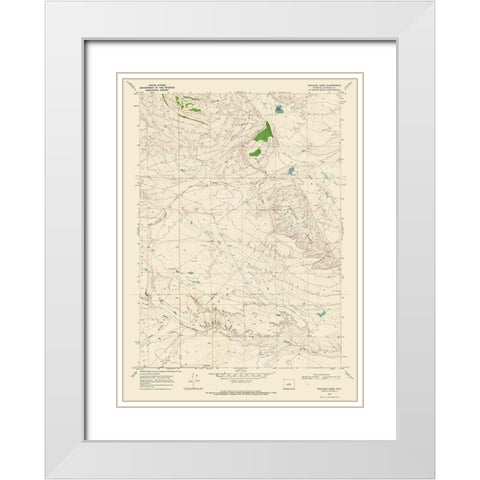 Notches Dome Wyoming Quad - USGS 1968 White Modern Wood Framed Art Print with Double Matting by USGS