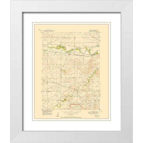 Orpha Wyoming Quad - USGS 1949 White Modern Wood Framed Art Print with Double Matting by USGS