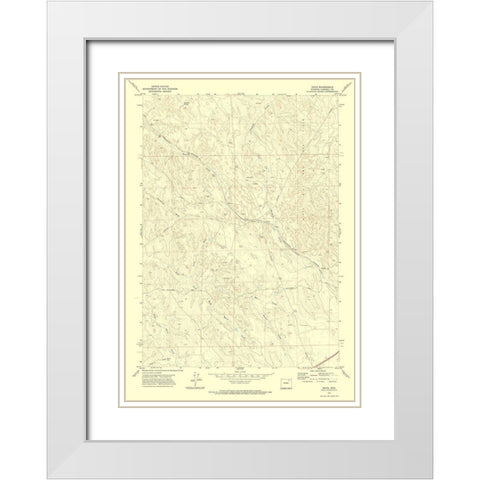 Oriva Wyoming Quad - USGS 1971 White Modern Wood Framed Art Print with Double Matting by USGS