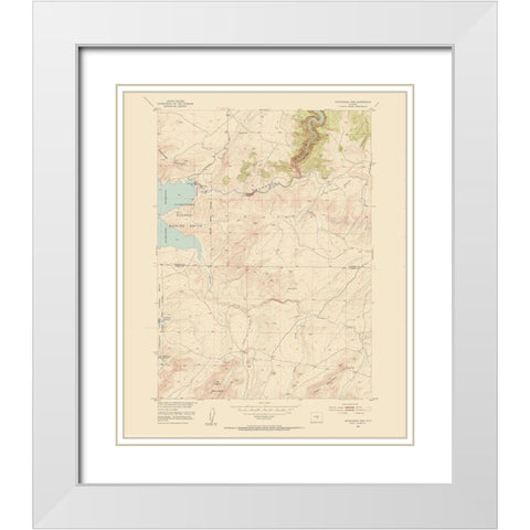 Pathfinder Dam Wyoming Quad - USGS 1951 White Modern Wood Framed Art Print with Double Matting by USGS