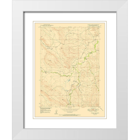 Poison Lake Wyoming Quad - USGS 1950 White Modern Wood Framed Art Print with Double Matting by USGS