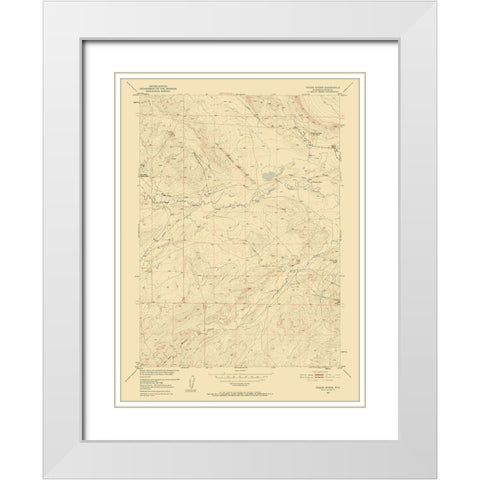 Poison Spider Wyoming Quad - USGS 1951 White Modern Wood Framed Art Print with Double Matting by USGS
