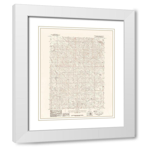 Rocky Butte Gulch Wyoming Quad - USGS 1984 White Modern Wood Framed Art Print with Double Matting by USGS
