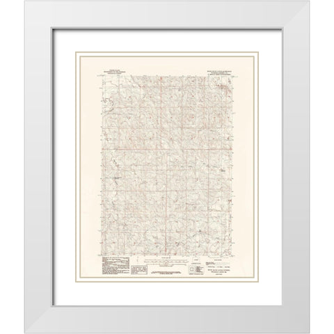 Rocky Butte Gulch Wyoming Quad - USGS 1984 White Modern Wood Framed Art Print with Double Matting by USGS