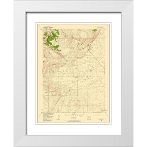 Red Canyon Wyoming Quad - USGS 1957 White Modern Wood Framed Art Print with Double Matting by USGS