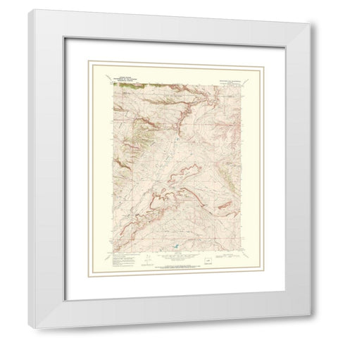 Roughlock Hill Wyoming Quad - USGS 1968 White Modern Wood Framed Art Print with Double Matting by USGS
