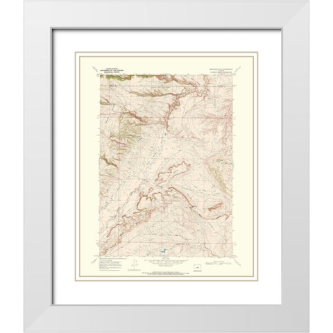 Roughlock Hill Wyoming Quad - USGS 1968 White Modern Wood Framed Art Print with Double Matting by USGS