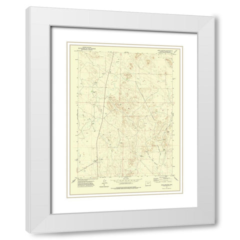 Reno Junction Wyoming Quad - USGS 1971 White Modern Wood Framed Art Print with Double Matting by USGS