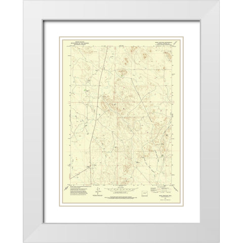 Reno Junction Wyoming Quad - USGS 1971 White Modern Wood Framed Art Print with Double Matting by USGS