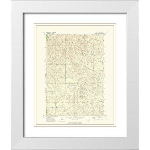 North East Rozet Wyoming Quad - USGS 1971 White Modern Wood Framed Art Print with Double Matting by USGS