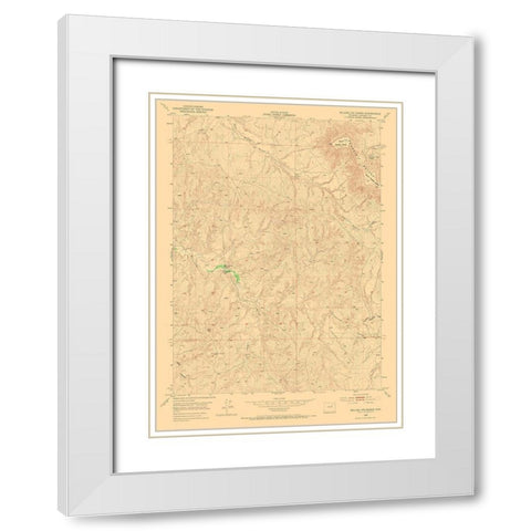 Rolling Pin Ranch Wyoming Quad - USGS 1953 White Modern Wood Framed Art Print with Double Matting by USGS