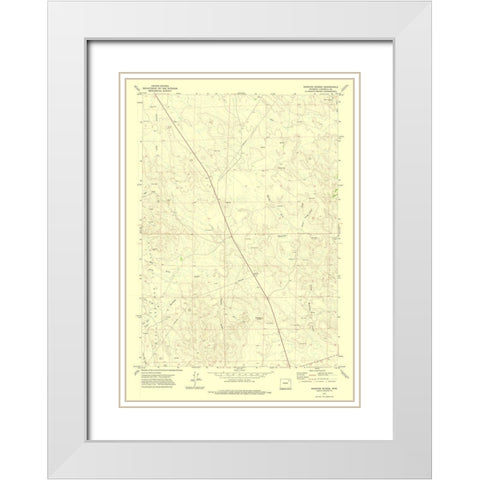 Rawhide School Wyoming Quad - USGS 1971 White Modern Wood Framed Art Print with Double Matting by USGS