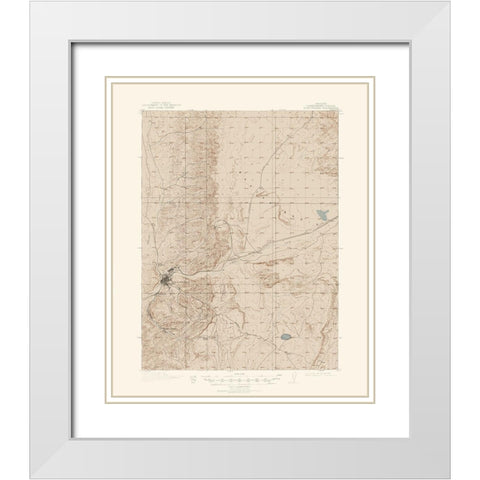 Rock Springs Wyoming Quad - USGS 1910 White Modern Wood Framed Art Print with Double Matting by USGS