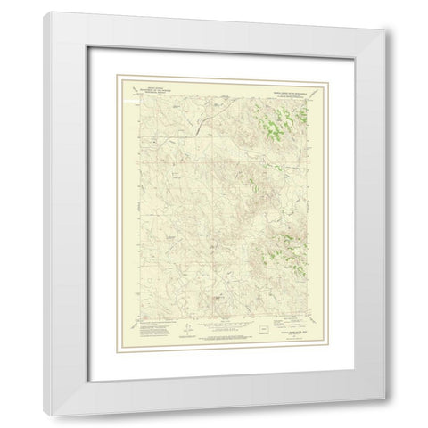Saddle Horse Butte Wyoming Quad - USGS 1971 White Modern Wood Framed Art Print with Double Matting by USGS