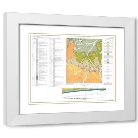 Titsworth Gap Quad Wyoming - Roehler 1973 White Modern Wood Framed Art Print with Double Matting by Roehler